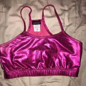 HOT PINK SHINY SPORTS BRA